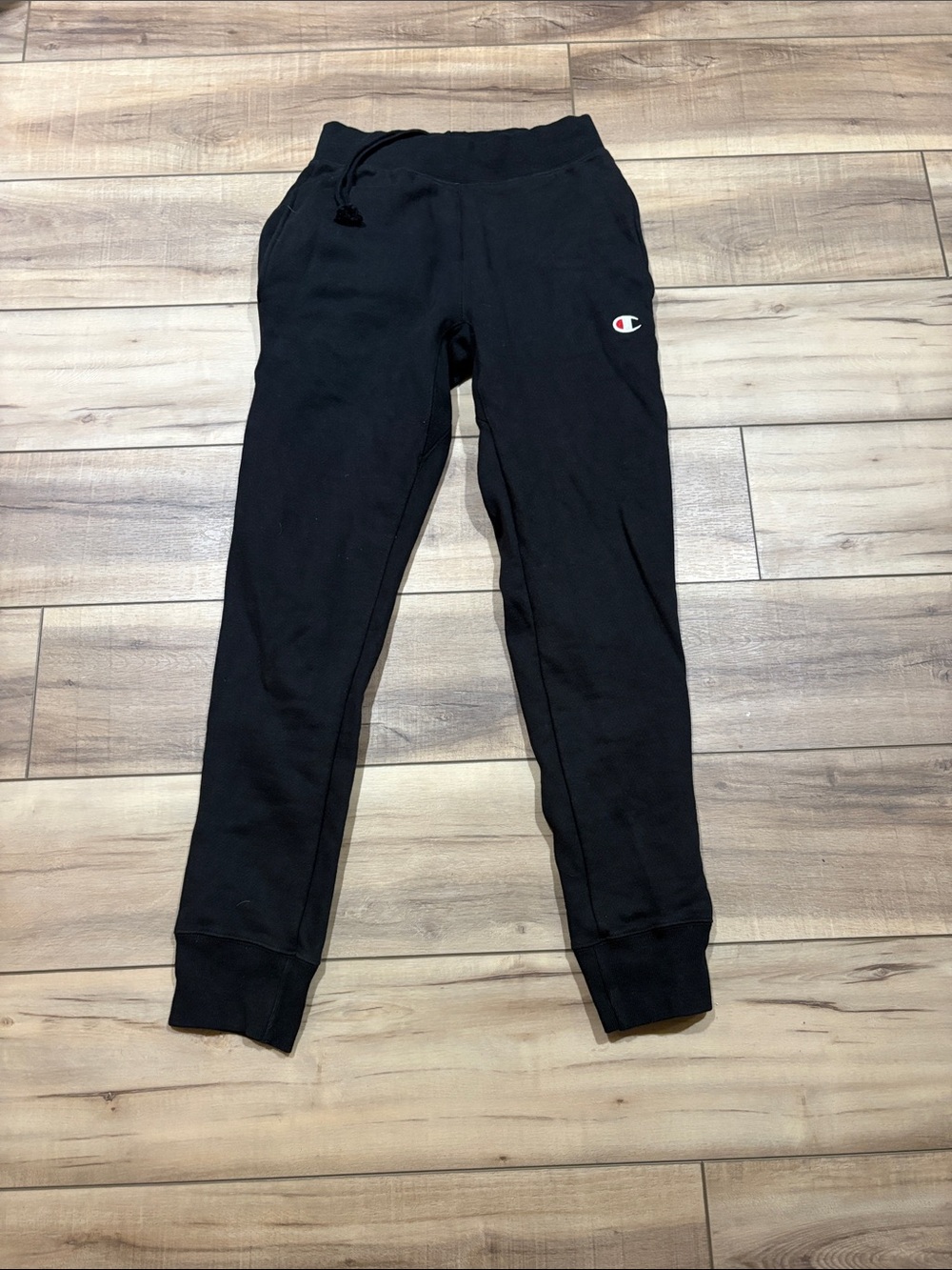 Champion Black Men's Jogger Sweatpants with Embroidered Logo